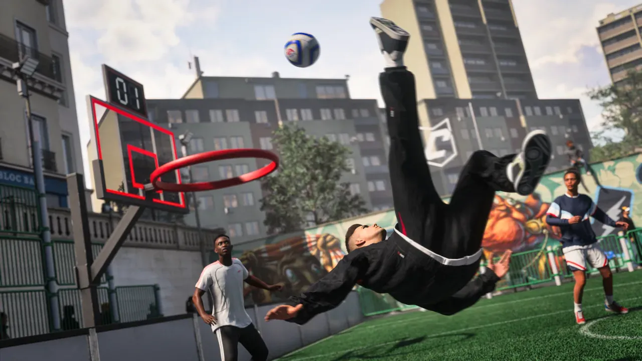 Official EA SPORTS FC 27 screenshot of the Bucket Ball minigame in The Grounds